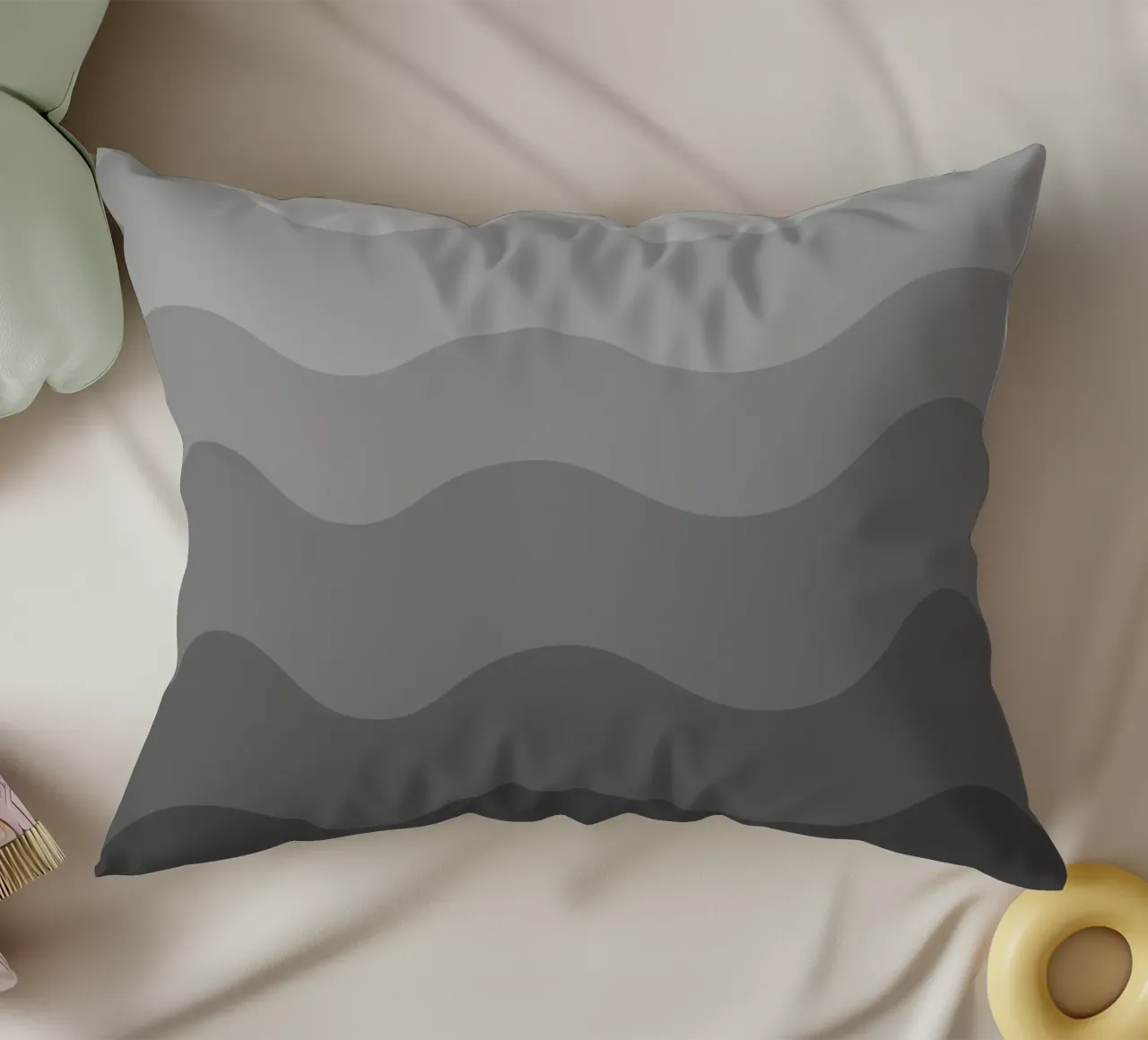 Grey gradient design Kissen von baobabprintstore