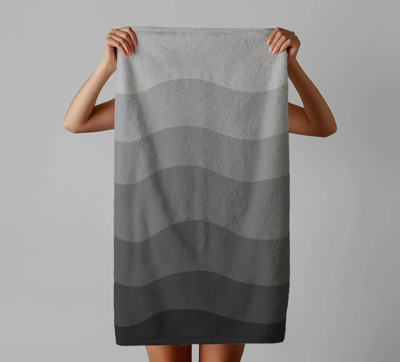 Grey gradient design towel by baobabprintstore