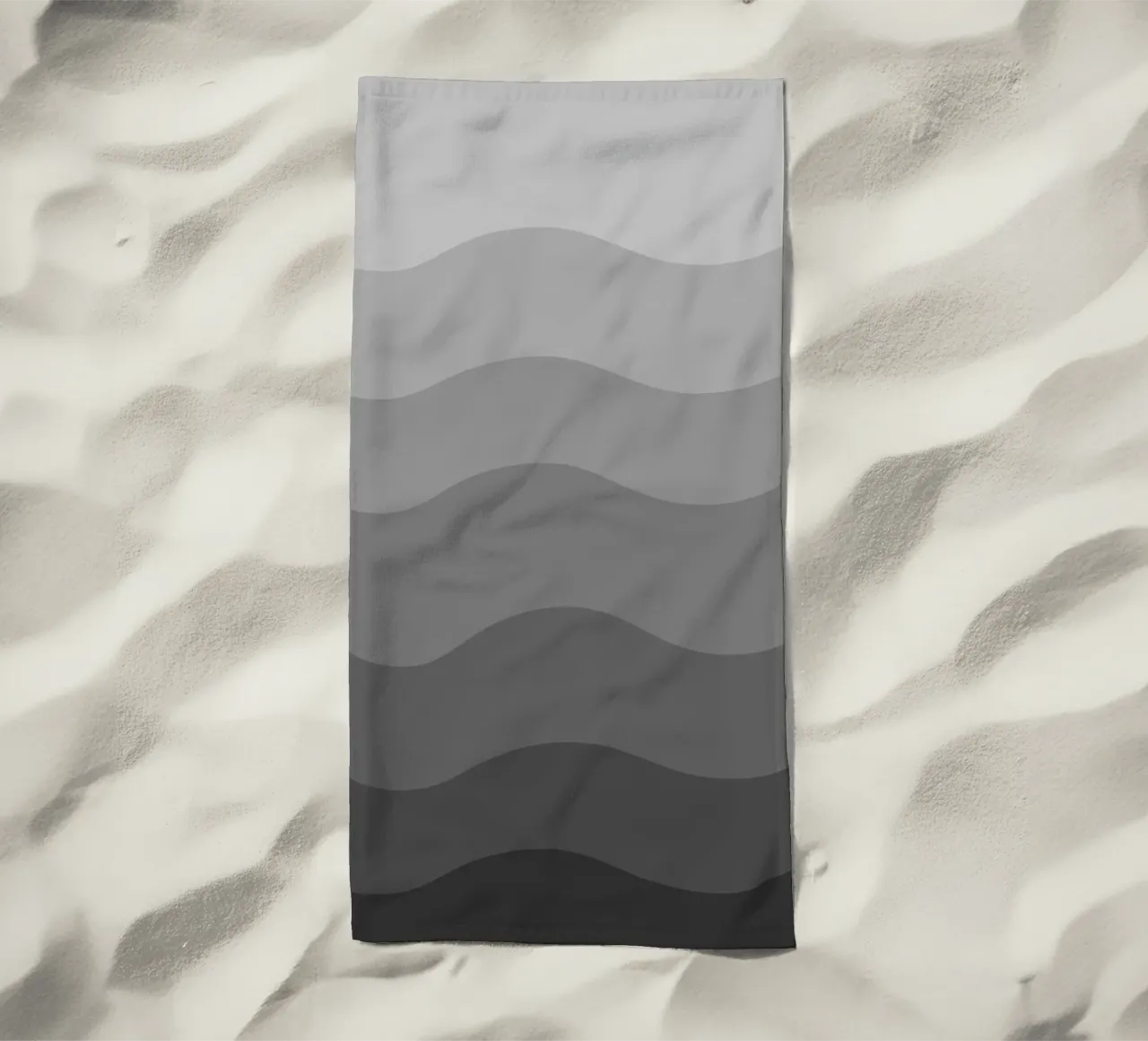 Grey gradient design telo mare da baobabprintstore