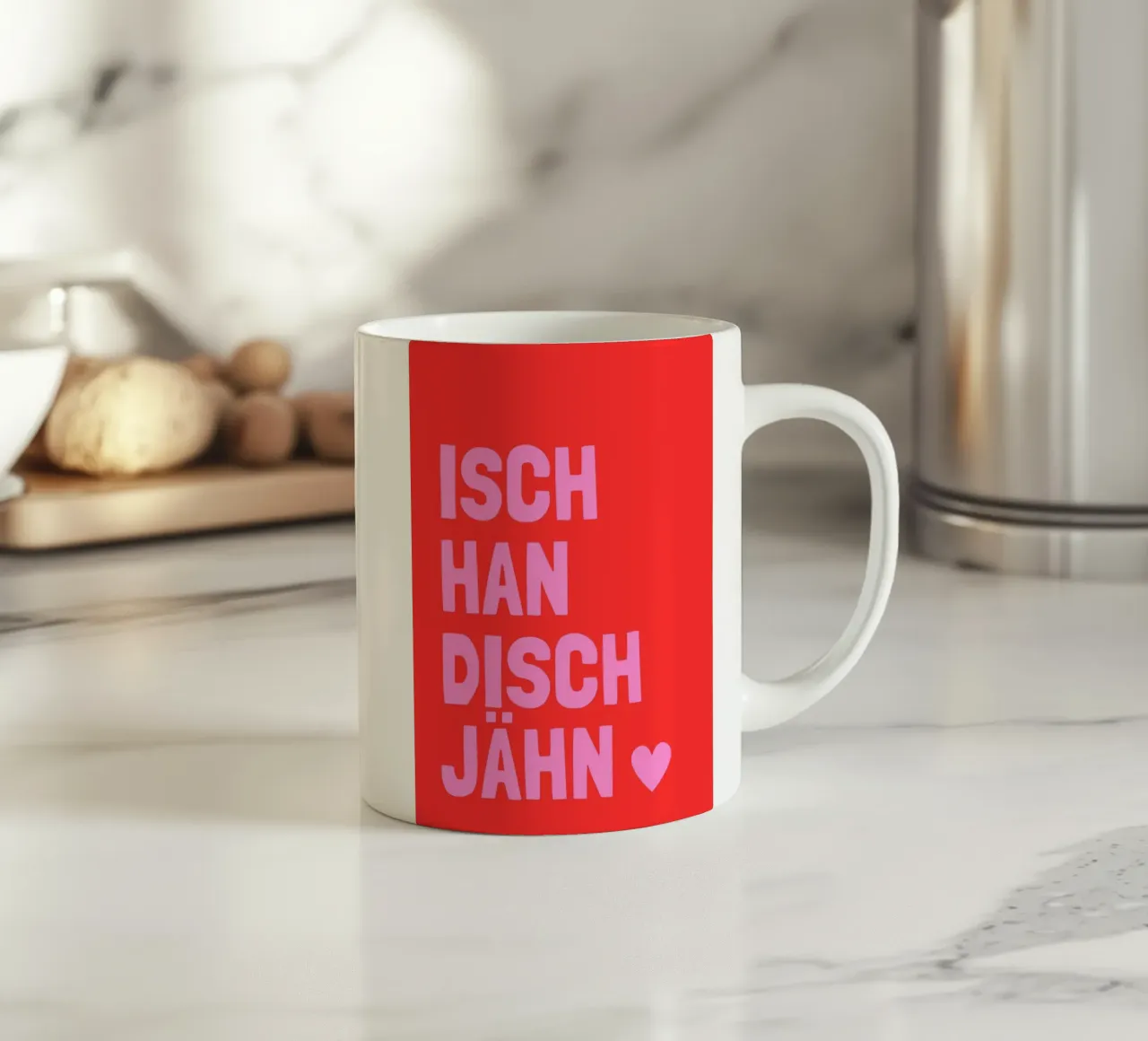 Isch han disch jähn - Kölsche Liebeserklärung tazza in ceramica da Ohkimiko