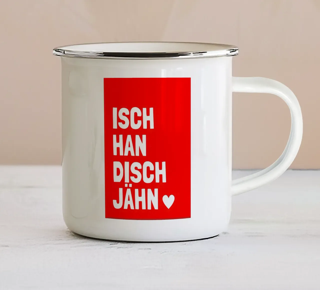 Isch han disch jähn - Kölsche Liebeserklärung tazza in smalto da Ohkimiko