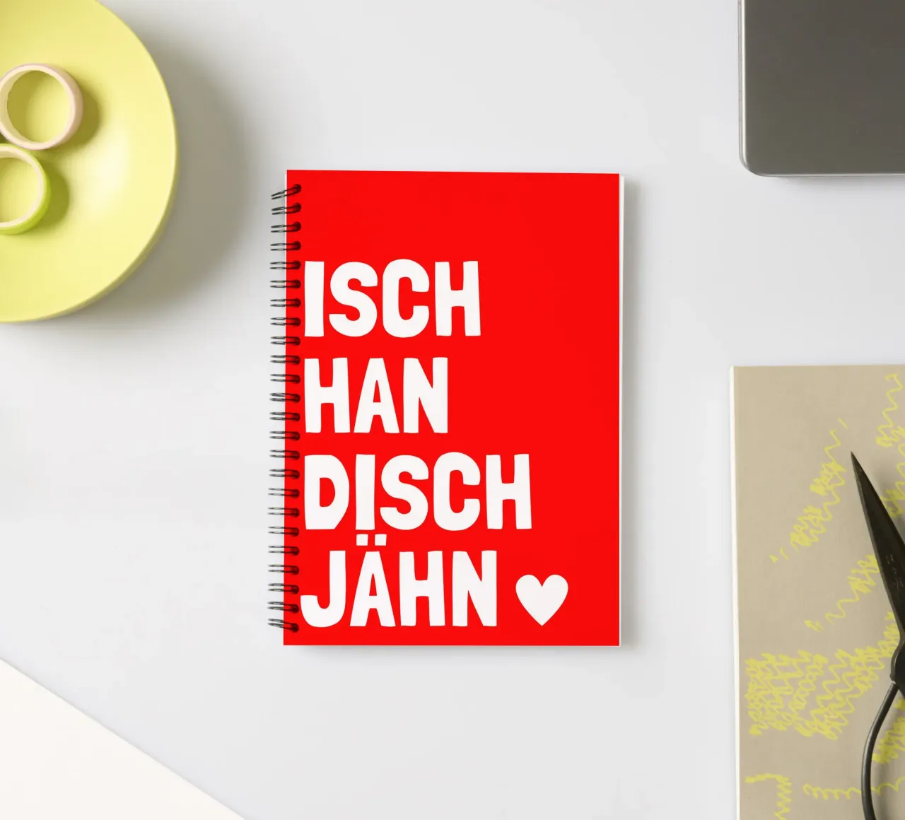 Isch han disch jähn - Kölsche Liebeserklärung spiral notebook by Ohkimiko