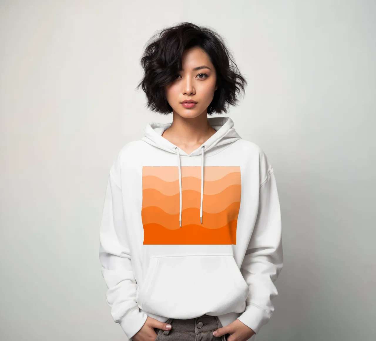 Orange gradient design felpa con cappuccio da baobabprintstore