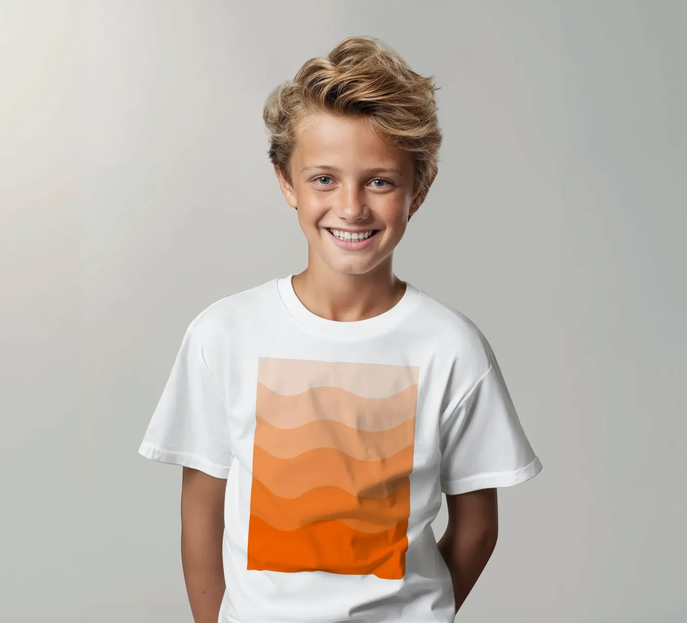 Orange gradient design t-shirt bambini da baobabprintstore