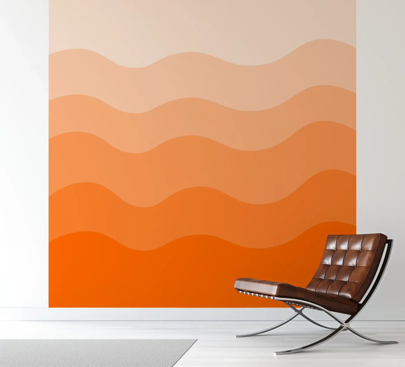 Orange gradient design fotobehang van baobabprintstore