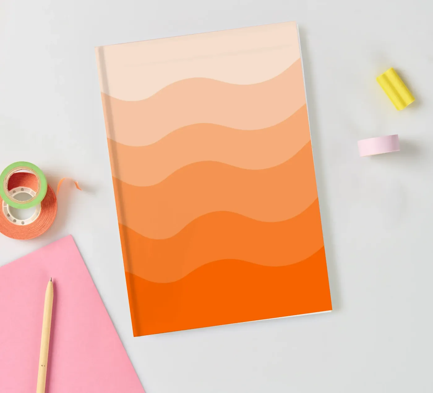 Orange gradient design notebook by baobabprintstore