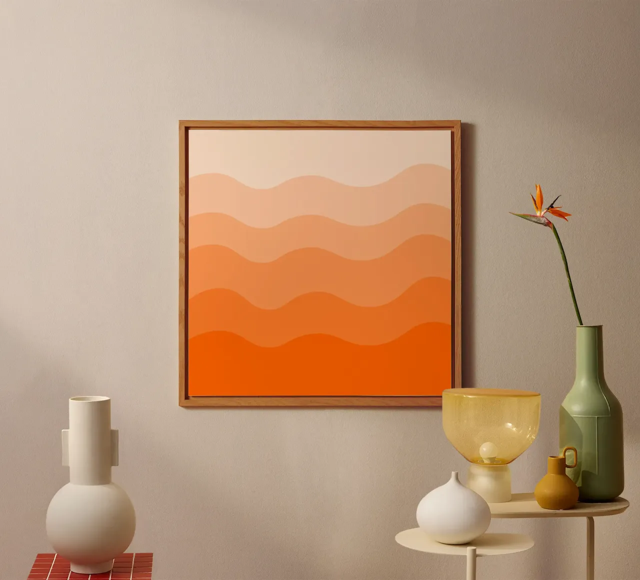 Orange gradient design alluminio dibond da baobabprintstore