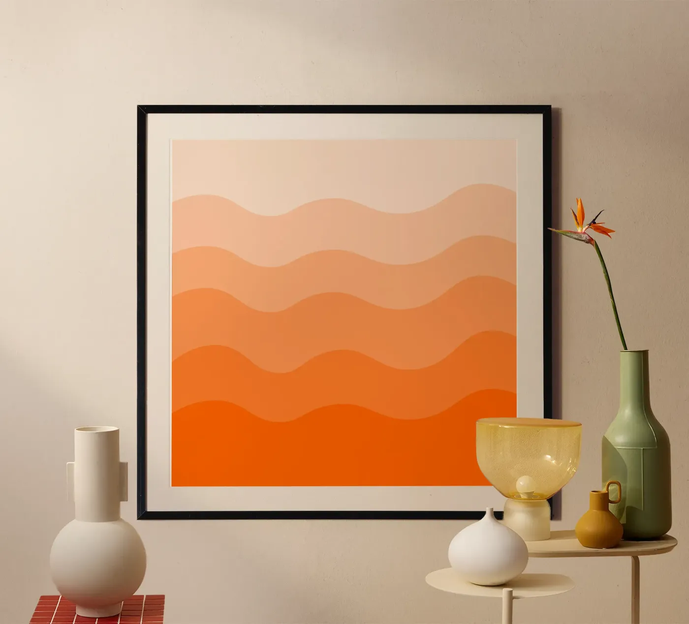 Orange gradient design poster van baobabprintstore