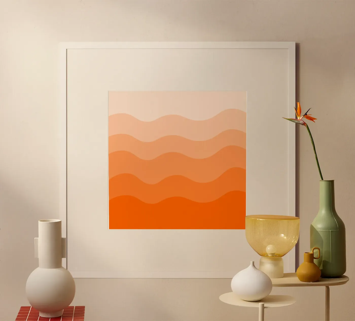 Orange gradient design poster van baobabprintstore