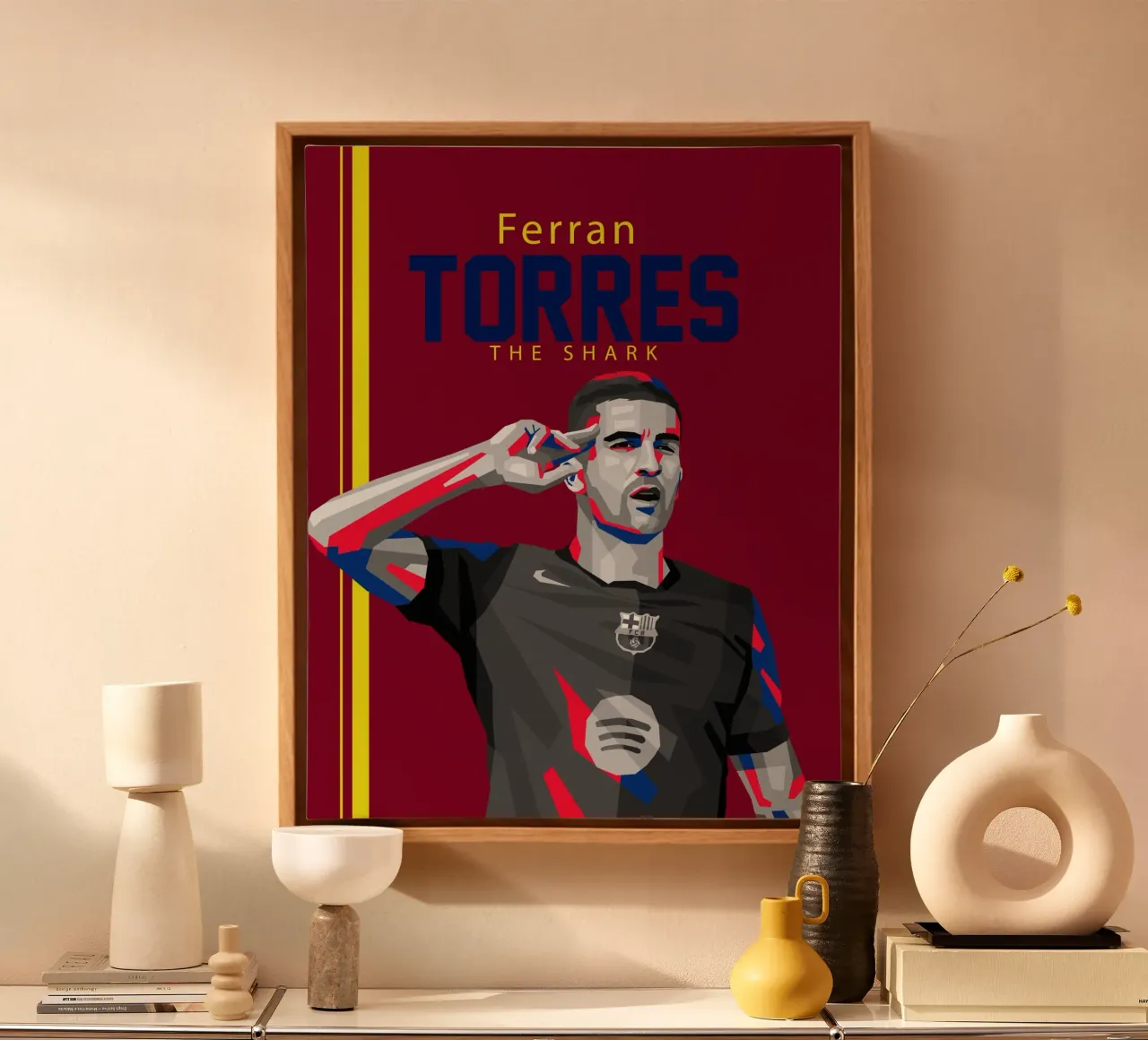 Ferran Torres tela con Cornice a cassetta da WPAP MALANG