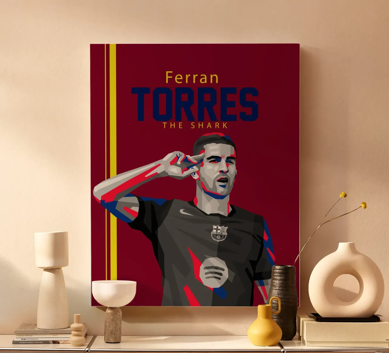 Ferran Torres tela con Cornice a cassetta da WPAP MALANG