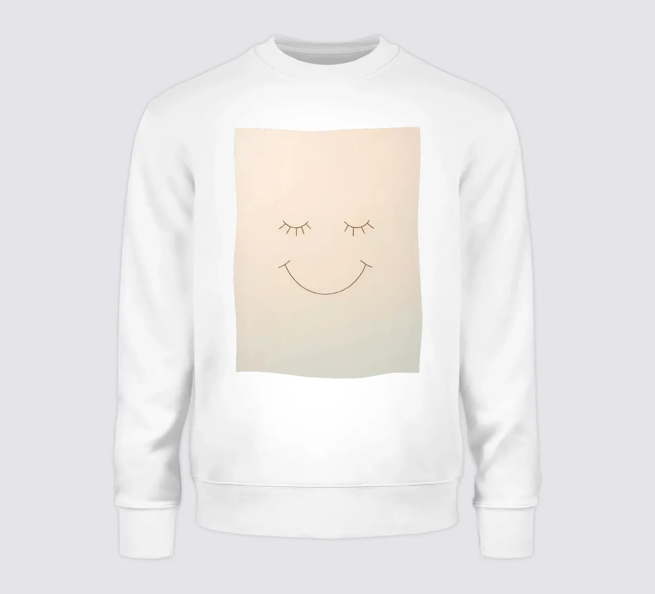 Semplice disegno di un volto con occhi chiusi e sorriso felpa da DesignDoodle