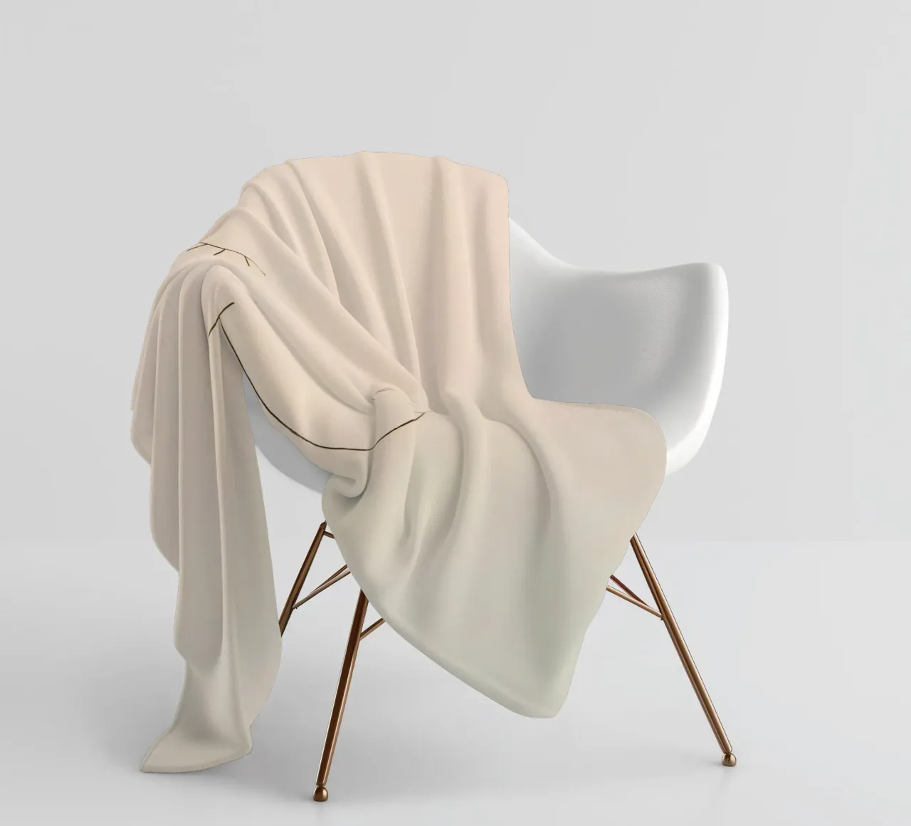 Semplice disegno di un volto con occhi chiusi e sorriso coperta in pile da DesignDoodle