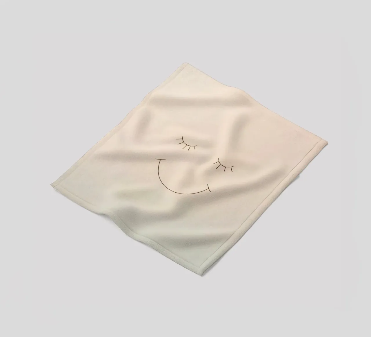 Semplice disegno di un volto con occhi chiusi e sorriso coperta in pile da DesignDoodle