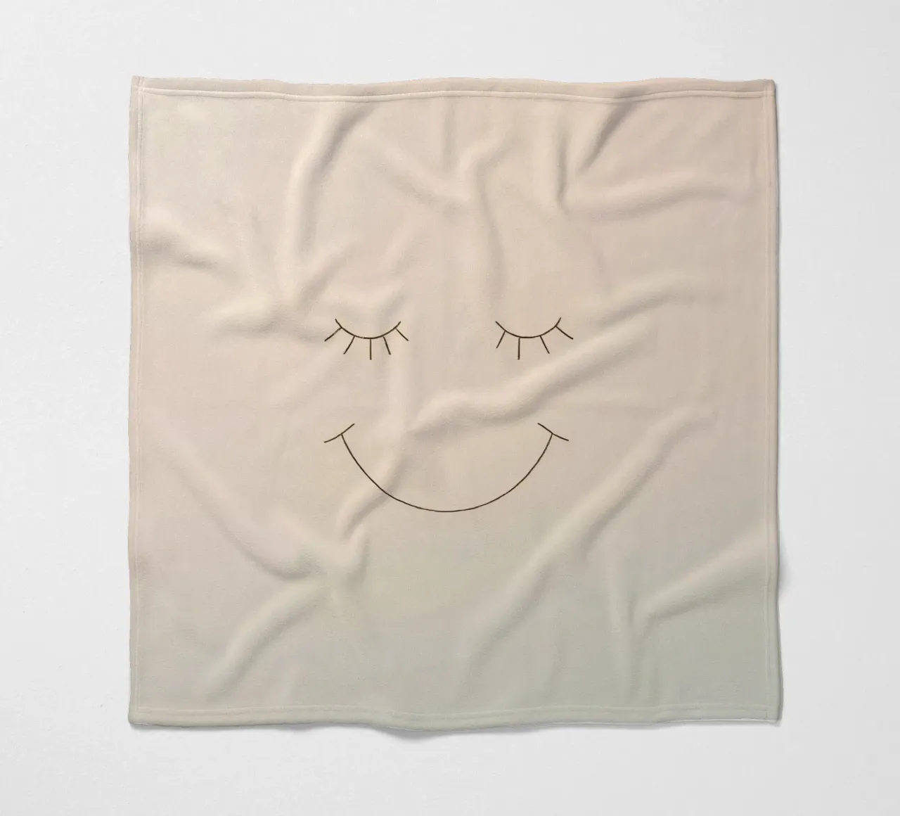 Semplice disegno di un volto con occhi chiusi e sorriso coperta in pile da DesignDoodle