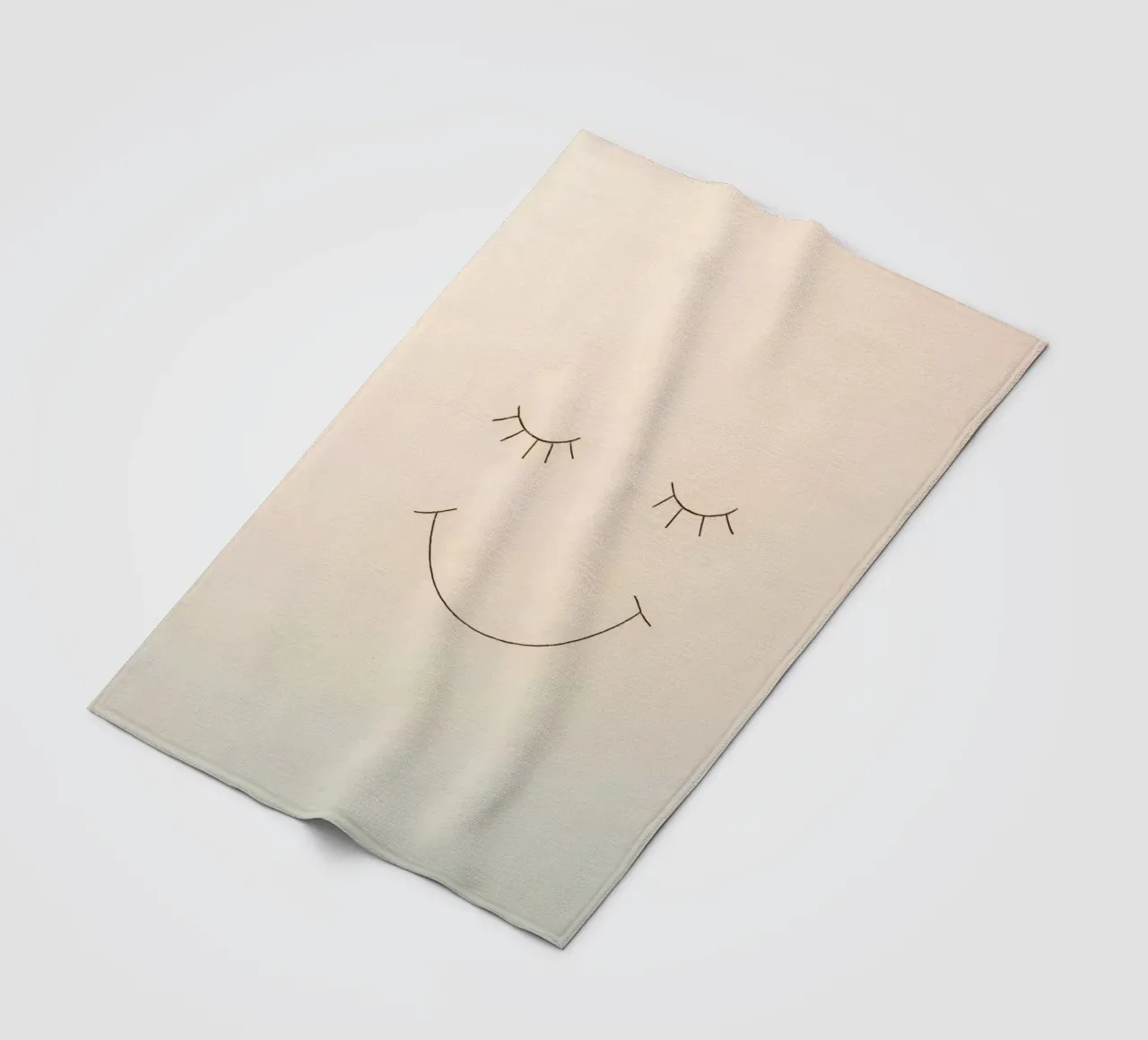 Semplice disegno di un volto con occhi chiusi e sorriso coperta in pile da DesignDoodle