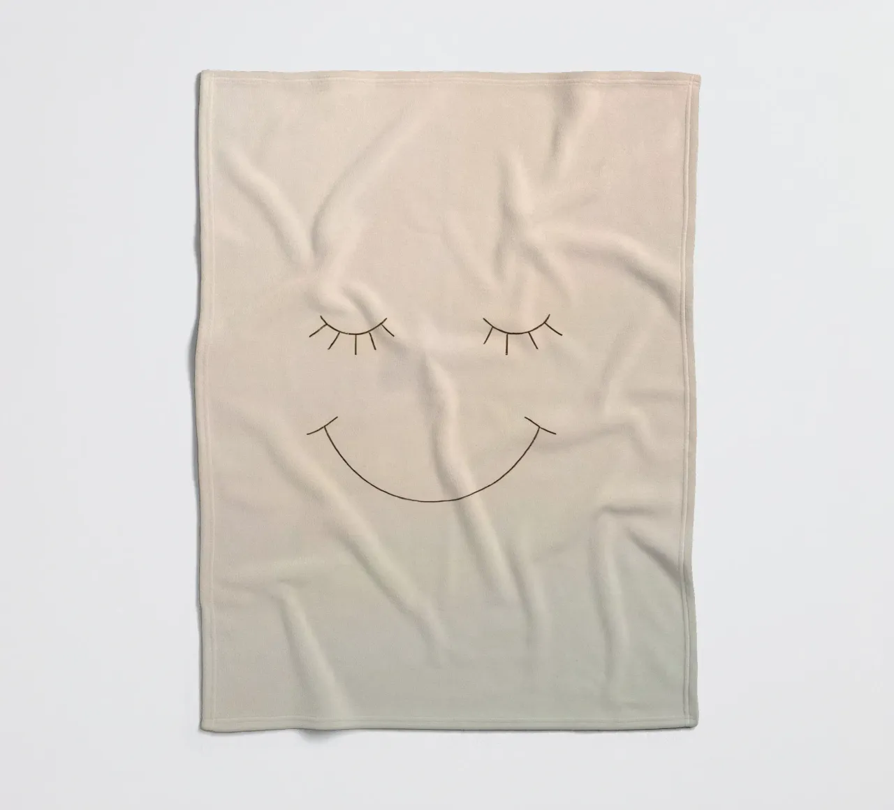 Semplice disegno di un volto con occhi chiusi e sorriso coperta in pile da DesignDoodle