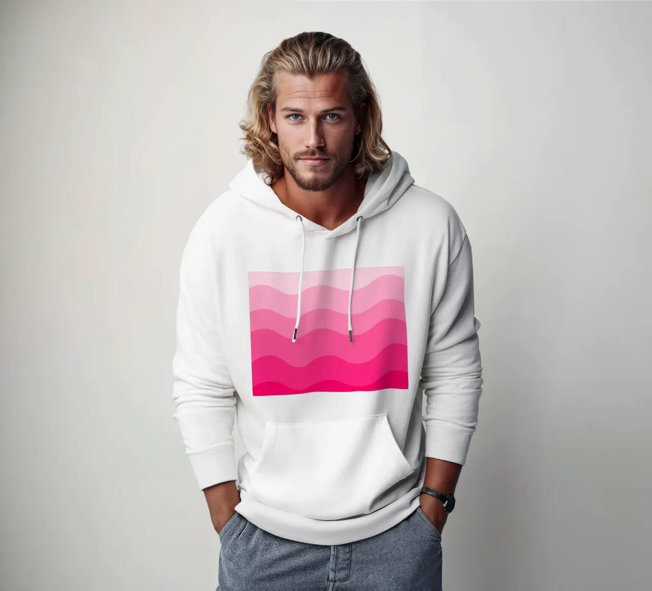 Pink gradient design felpa con cappuccio da baobabprintstore
