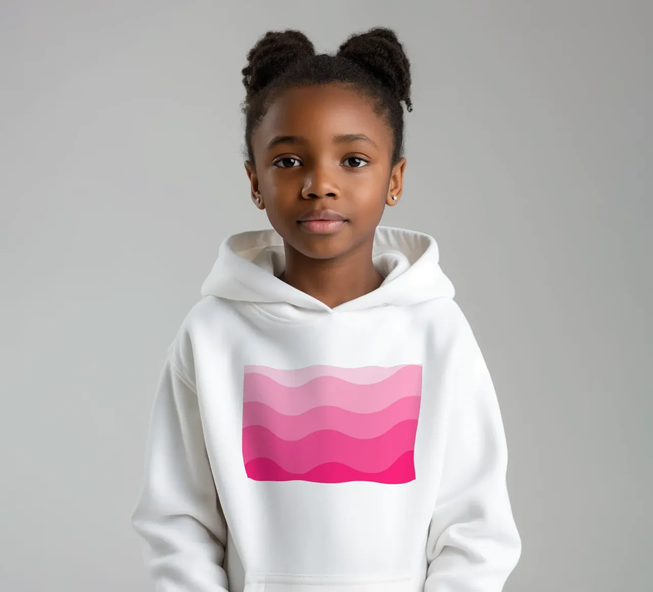 Pink gradient design felpa bambino con cappuccio da baobabprintstore