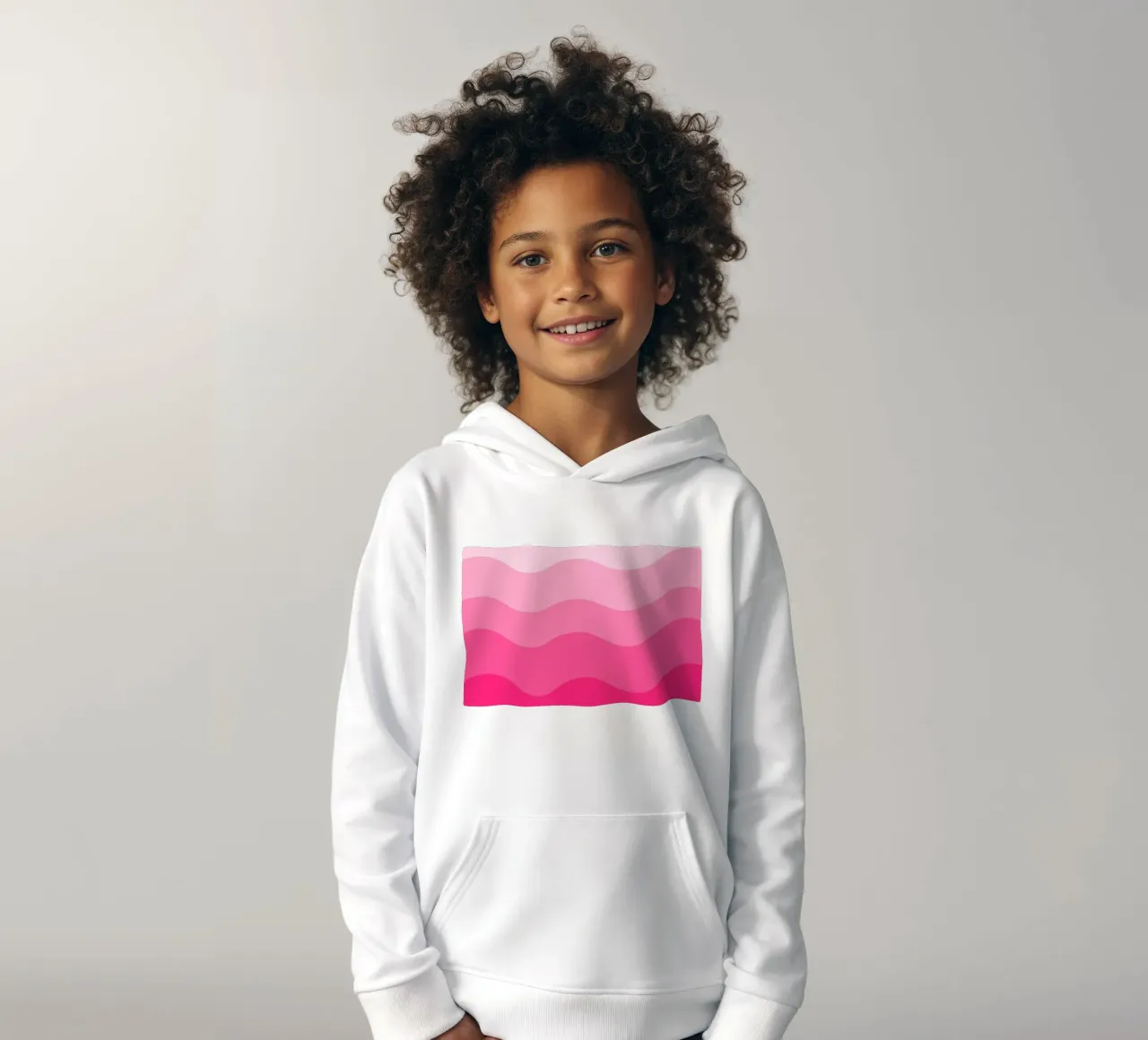 Pink gradient design felpa bambino con cappuccio da baobabprintstore