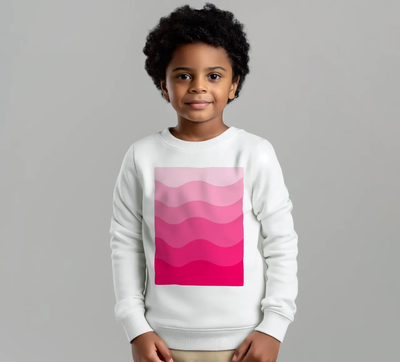 Pink gradient design felpa bambino da baobabprintstore