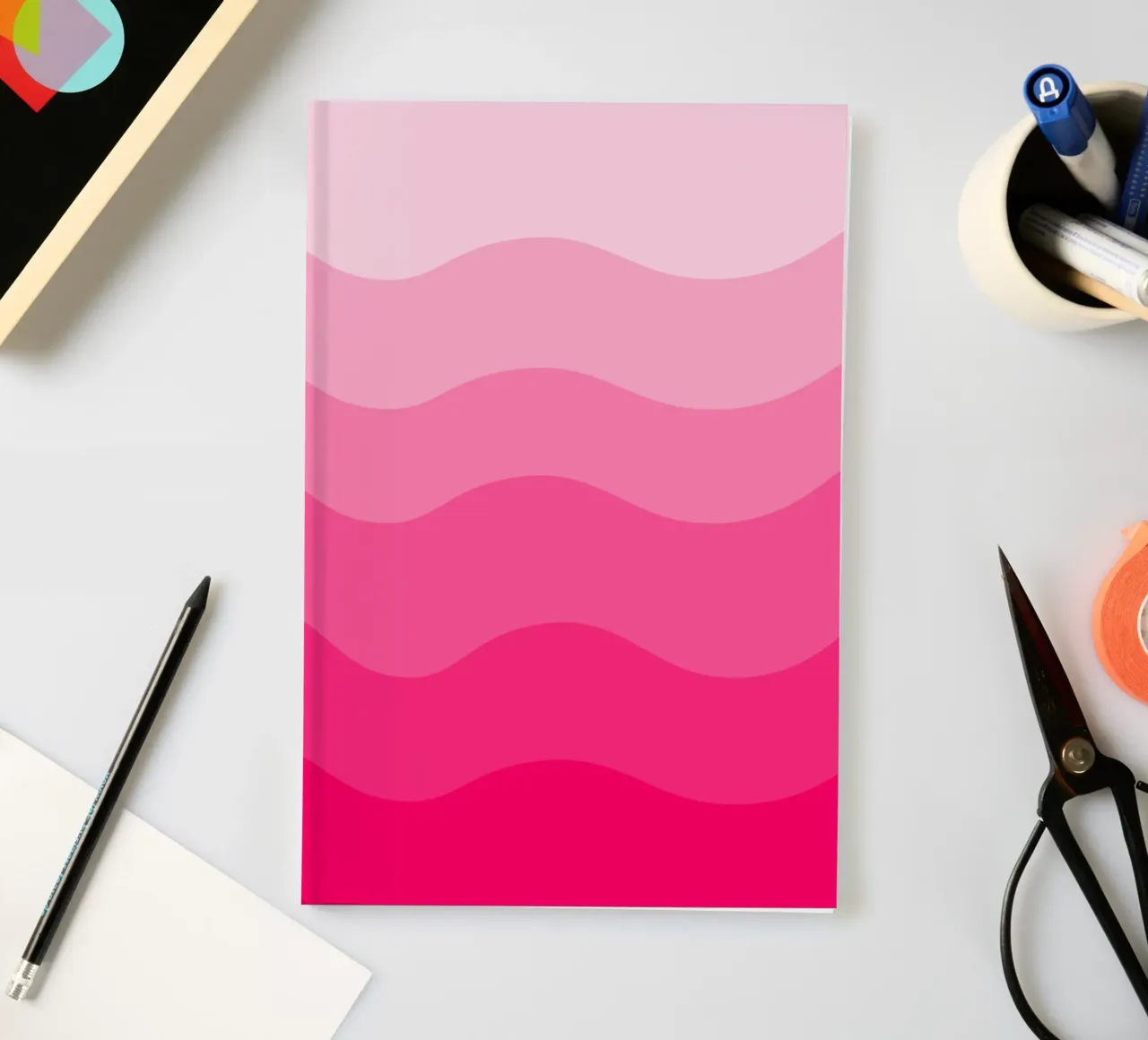 Pink gradient design notebook by baobabprintstore