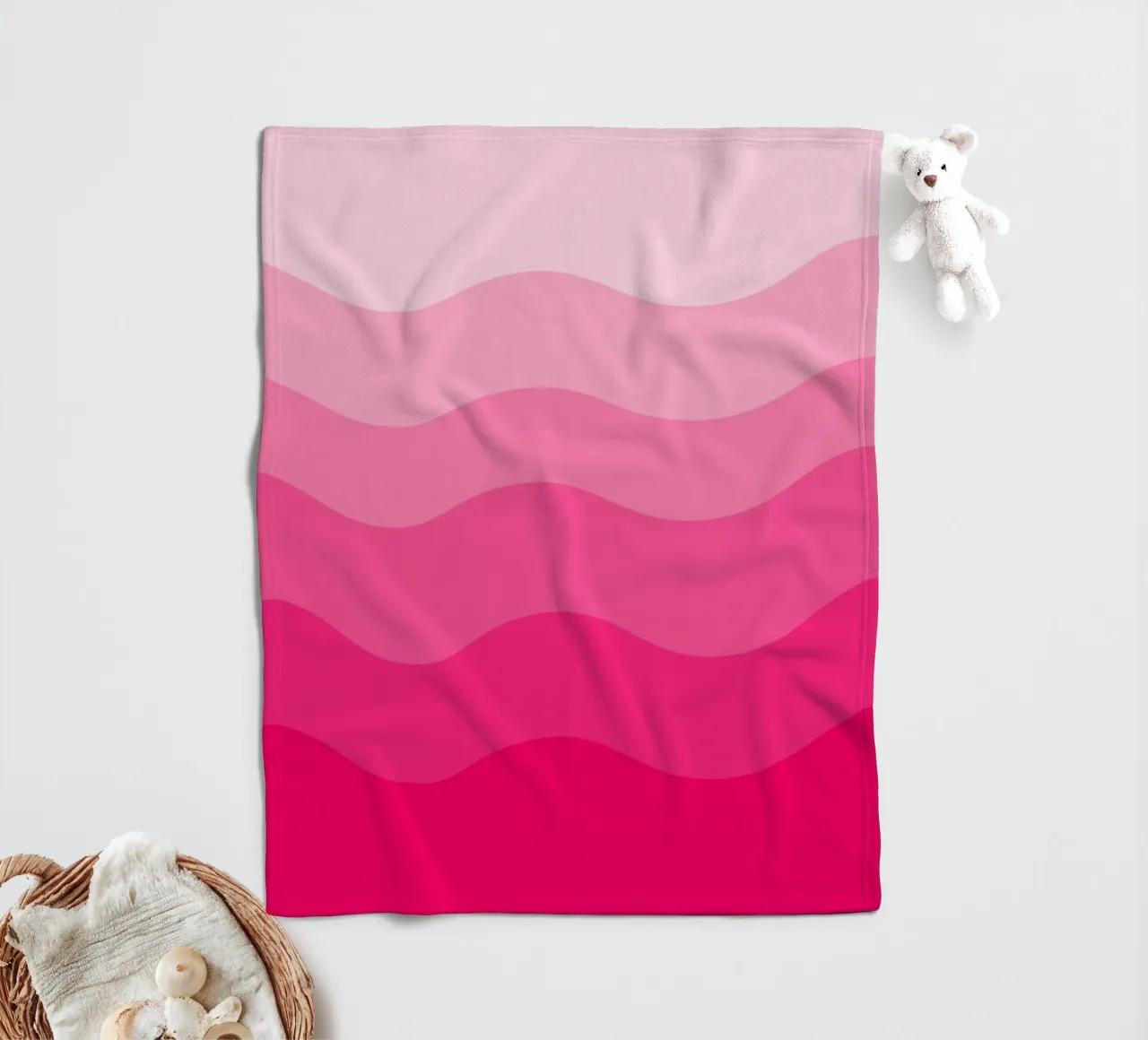 Pink gradient design coperta in pile da baobabprintstore