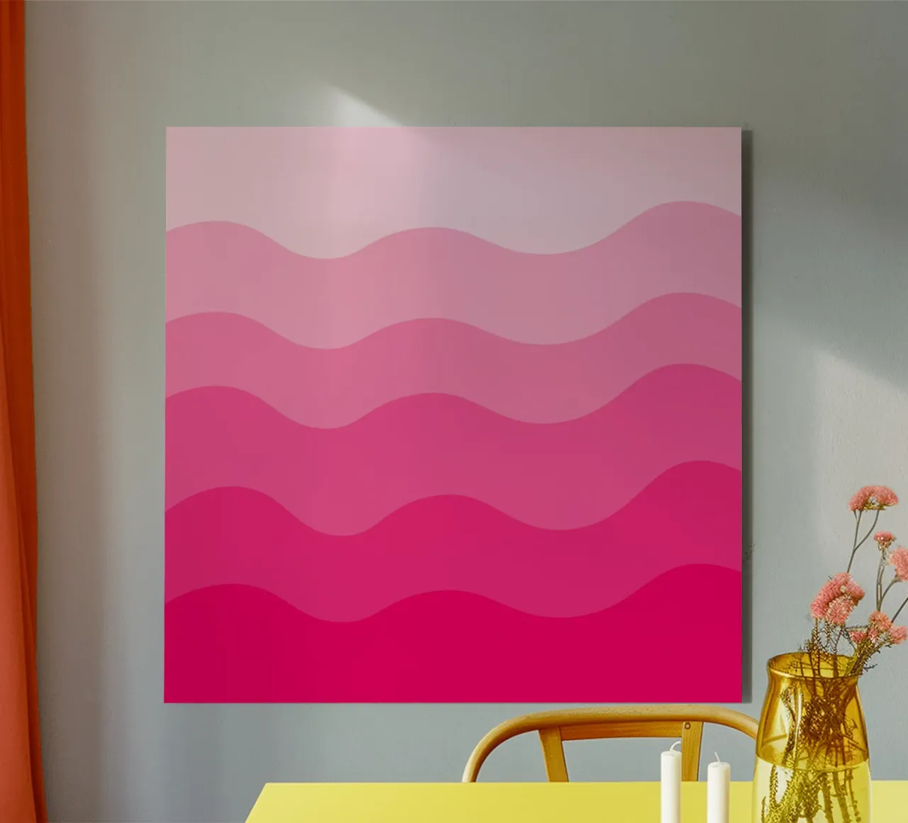 Pink gradient design alluminio dibond da baobabprintstore