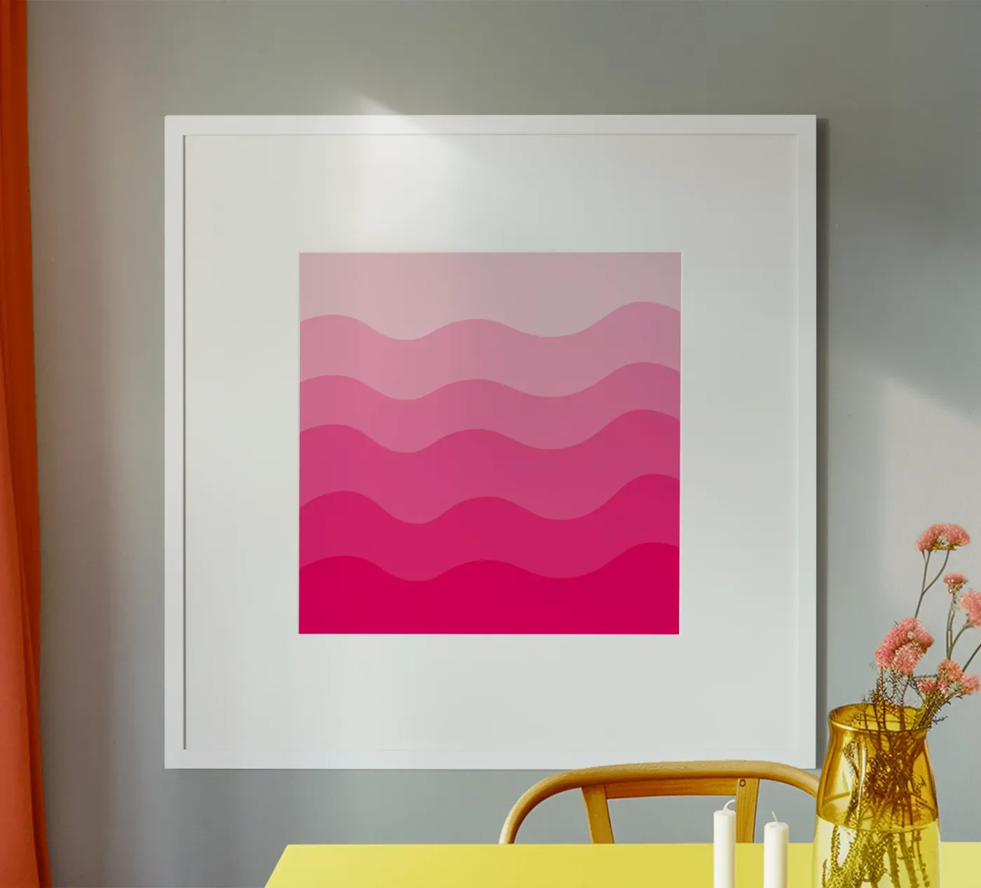Pink gradient design poster van baobabprintstore