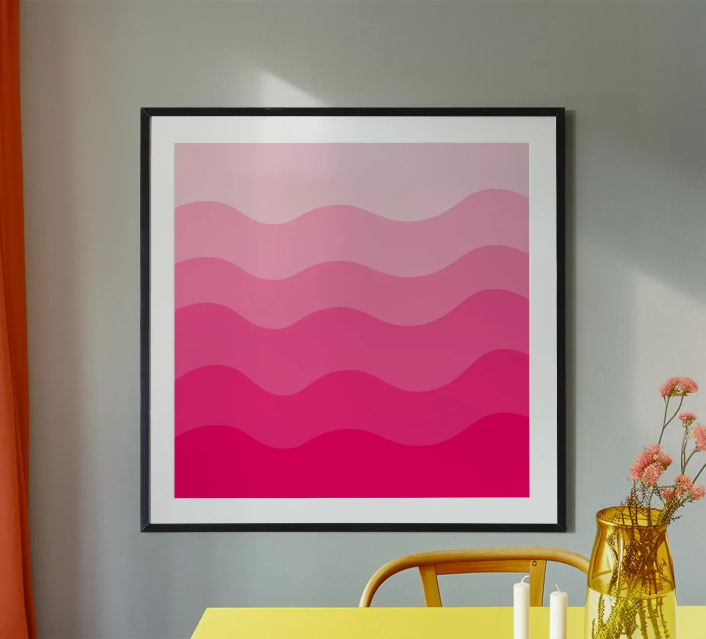 Pink gradient design poster van baobabprintstore