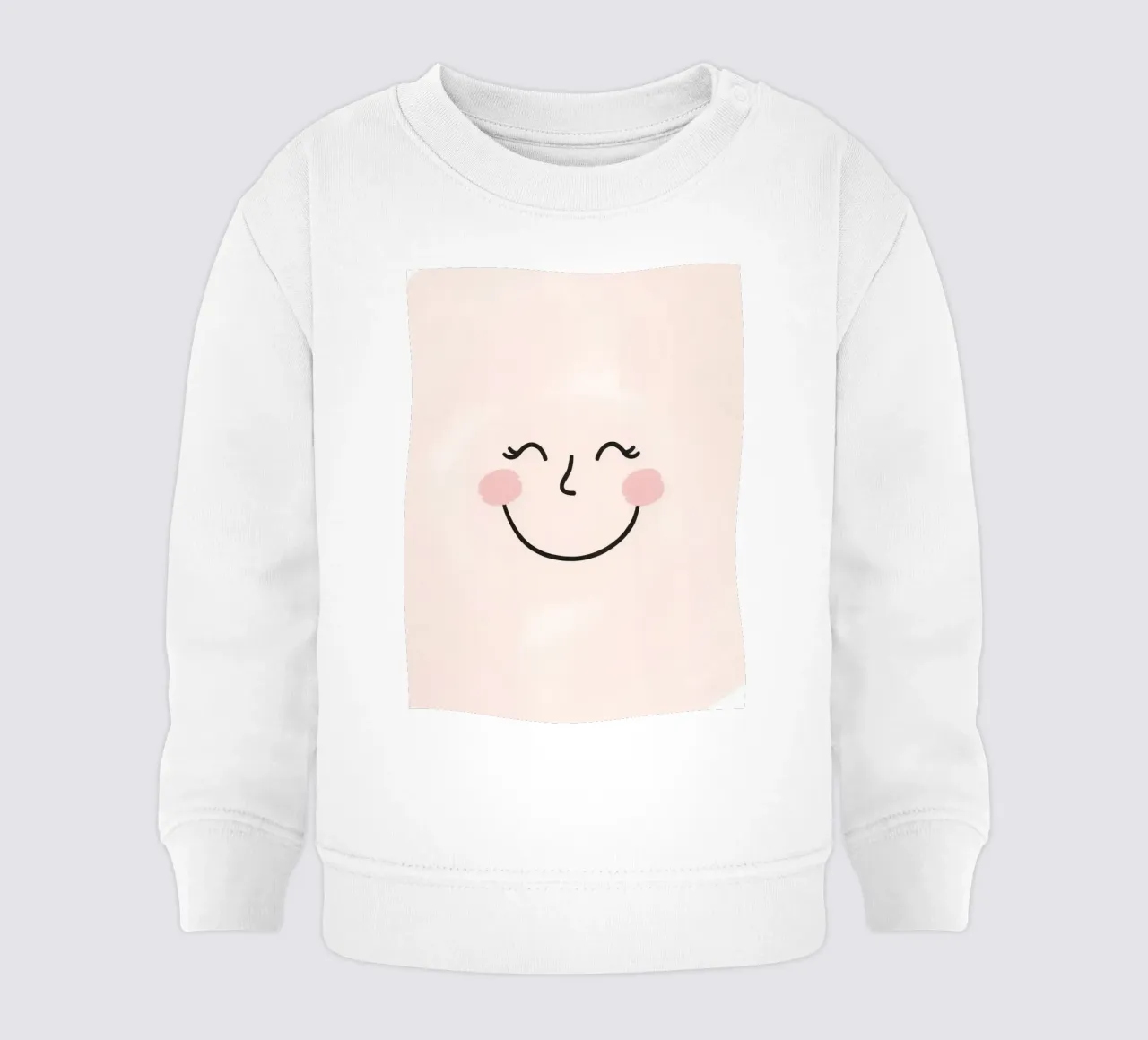 Disegno di una faccia felice su sfondo rosa chiaro felpa neonato da DesignDoodle
