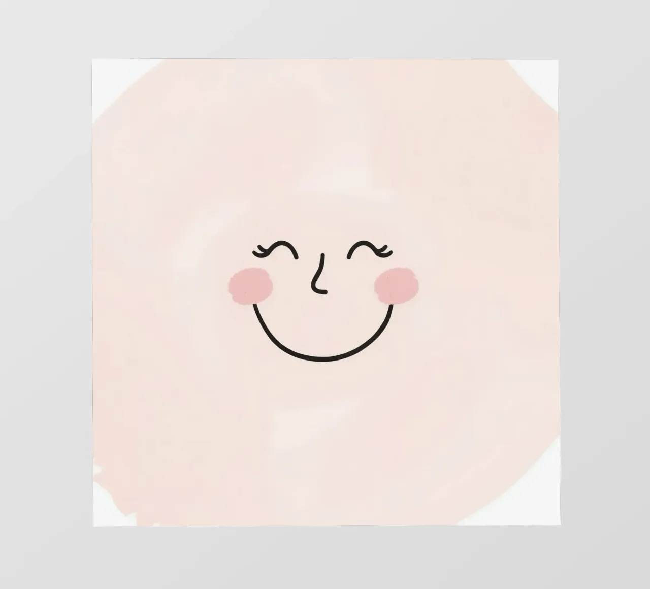 Disegno di una faccia felice su sfondo rosa chiaro pellicola backlit da DesignDoodle