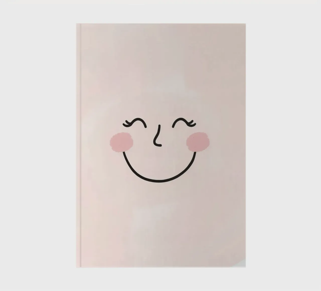Happy face drawing on light pink background notebook by DesignDoodle
