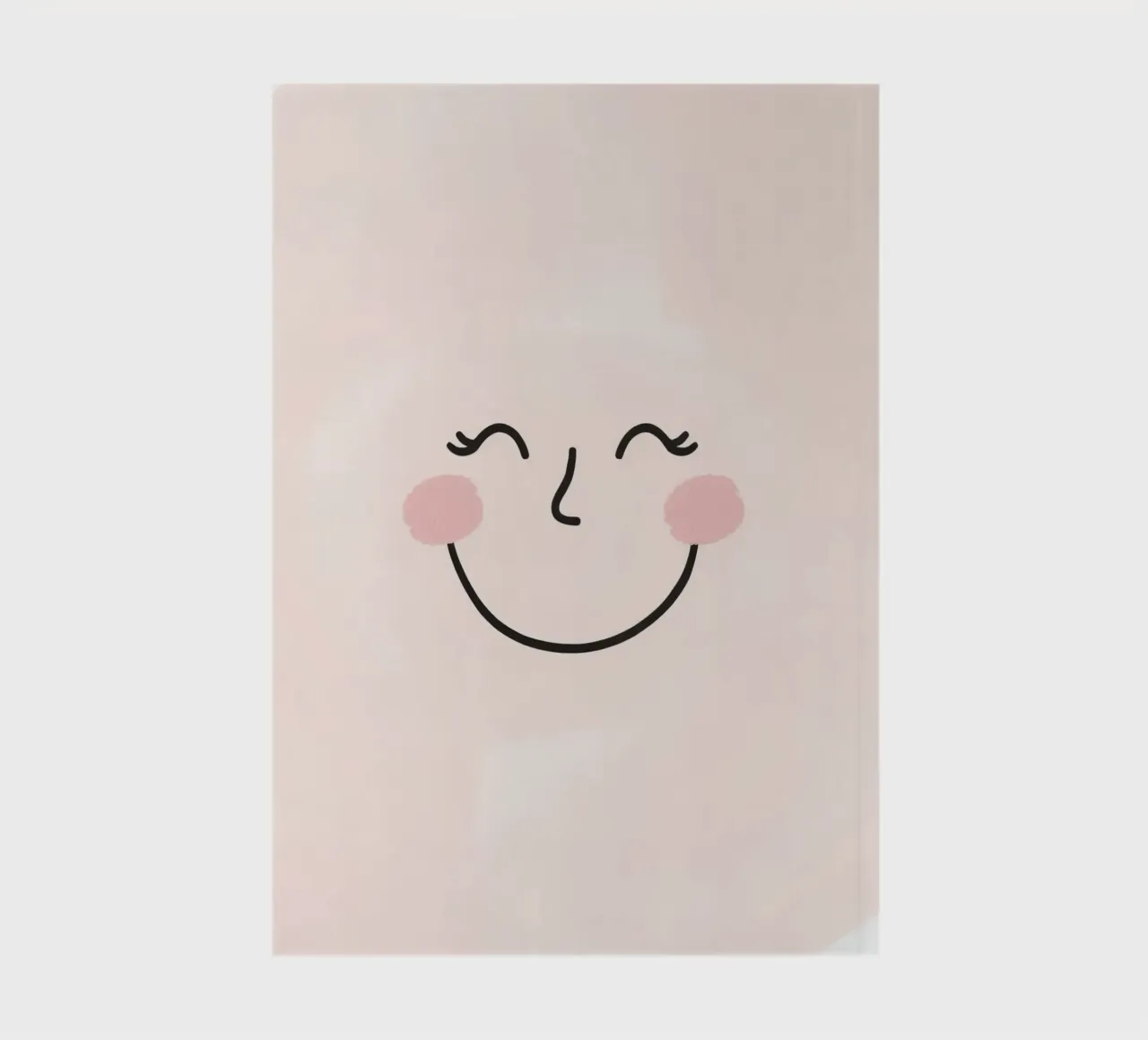 Happy face drawing on light pink background notebook by DesignDoodle