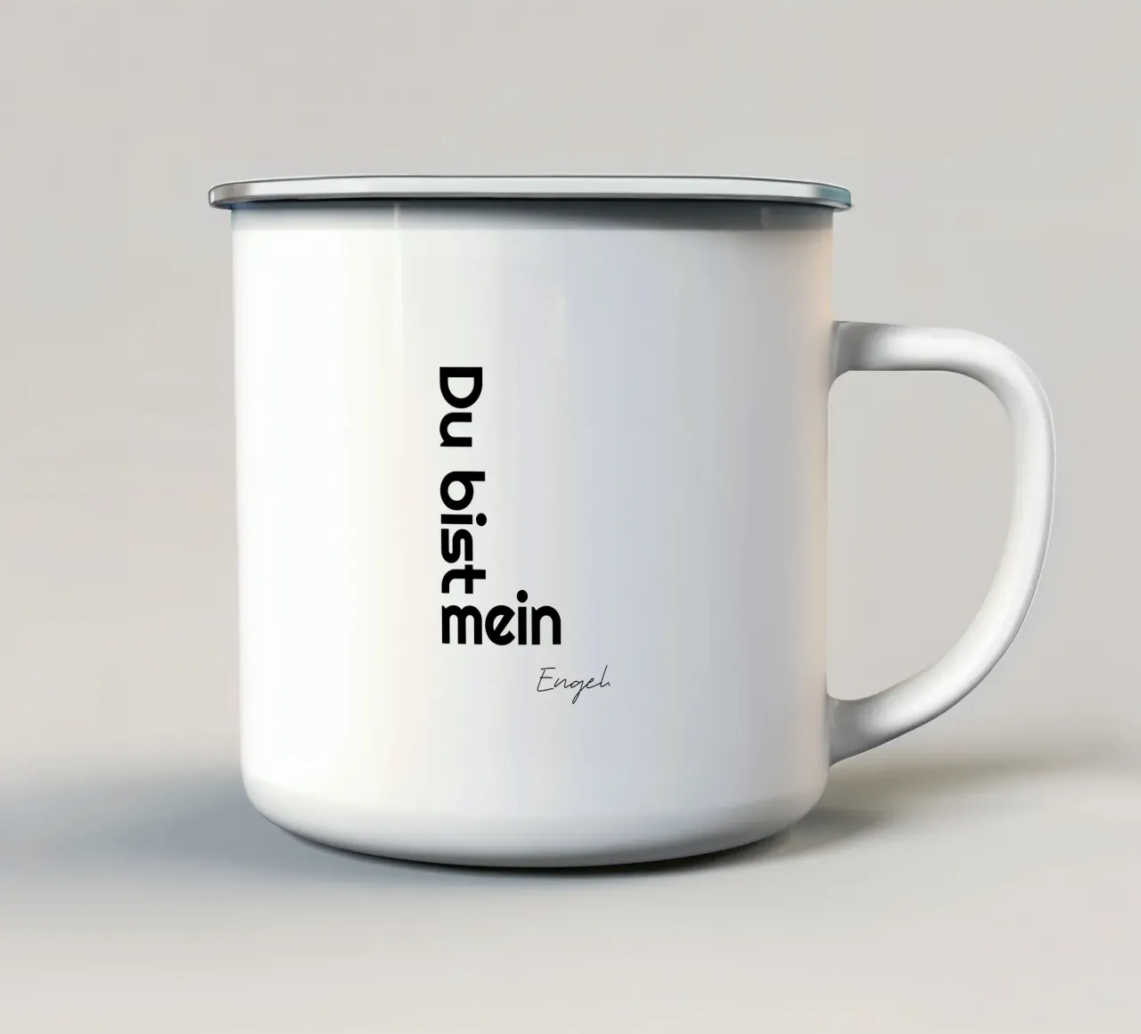 Sei il mio angelo tazza in smalto da YV TYPOGRAPHY