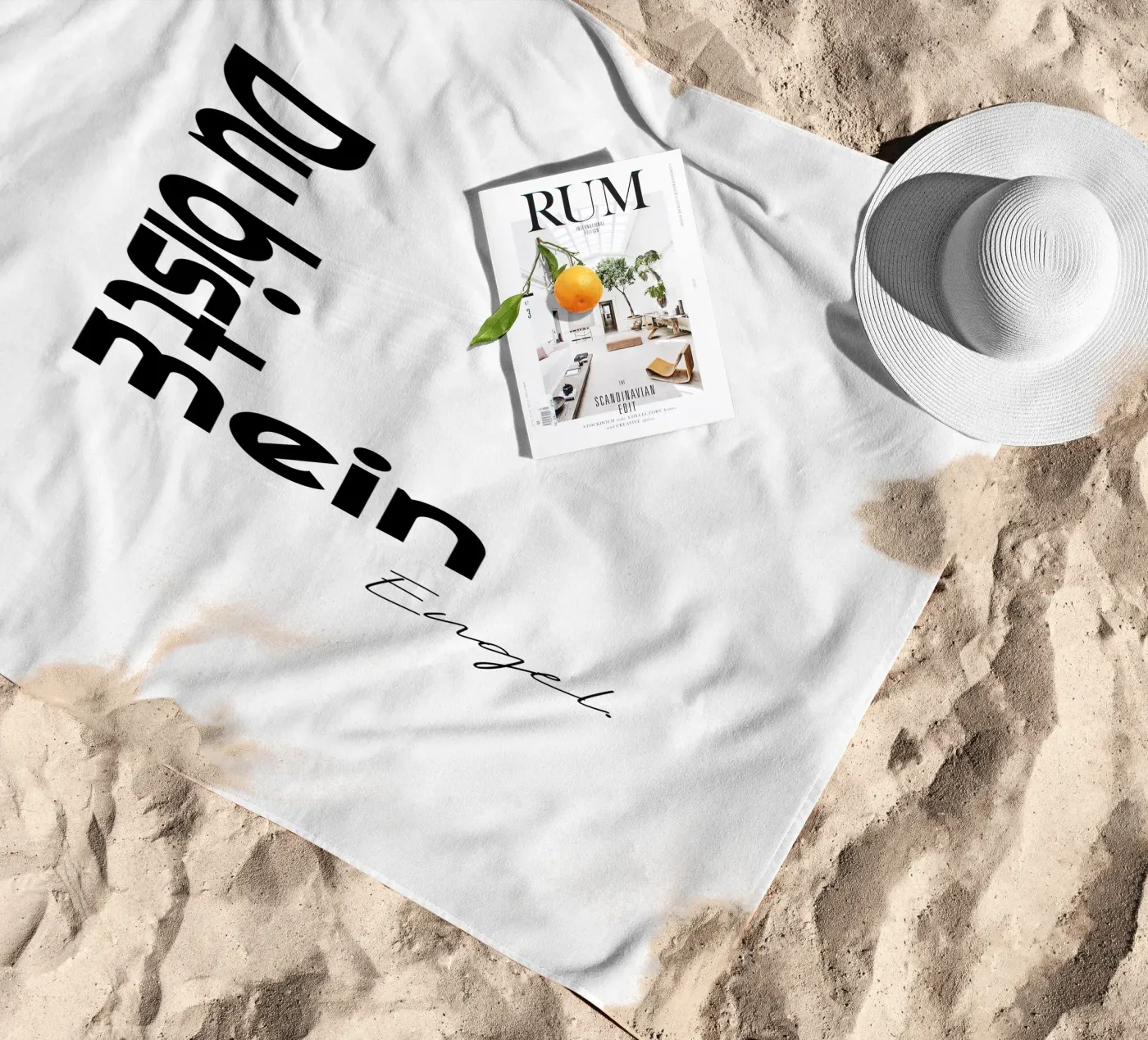 Sei il mio angelo telo mare da YV TYPOGRAPHY