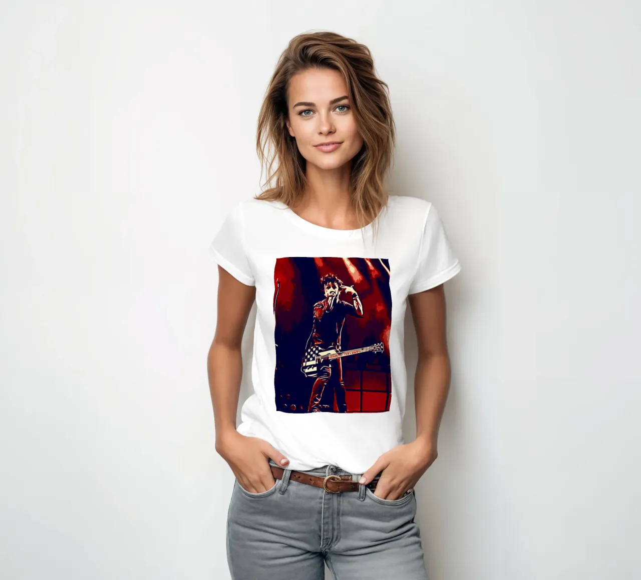 Billie Joe Armstrong green day music band Art women's fitted t-shirt by music soul