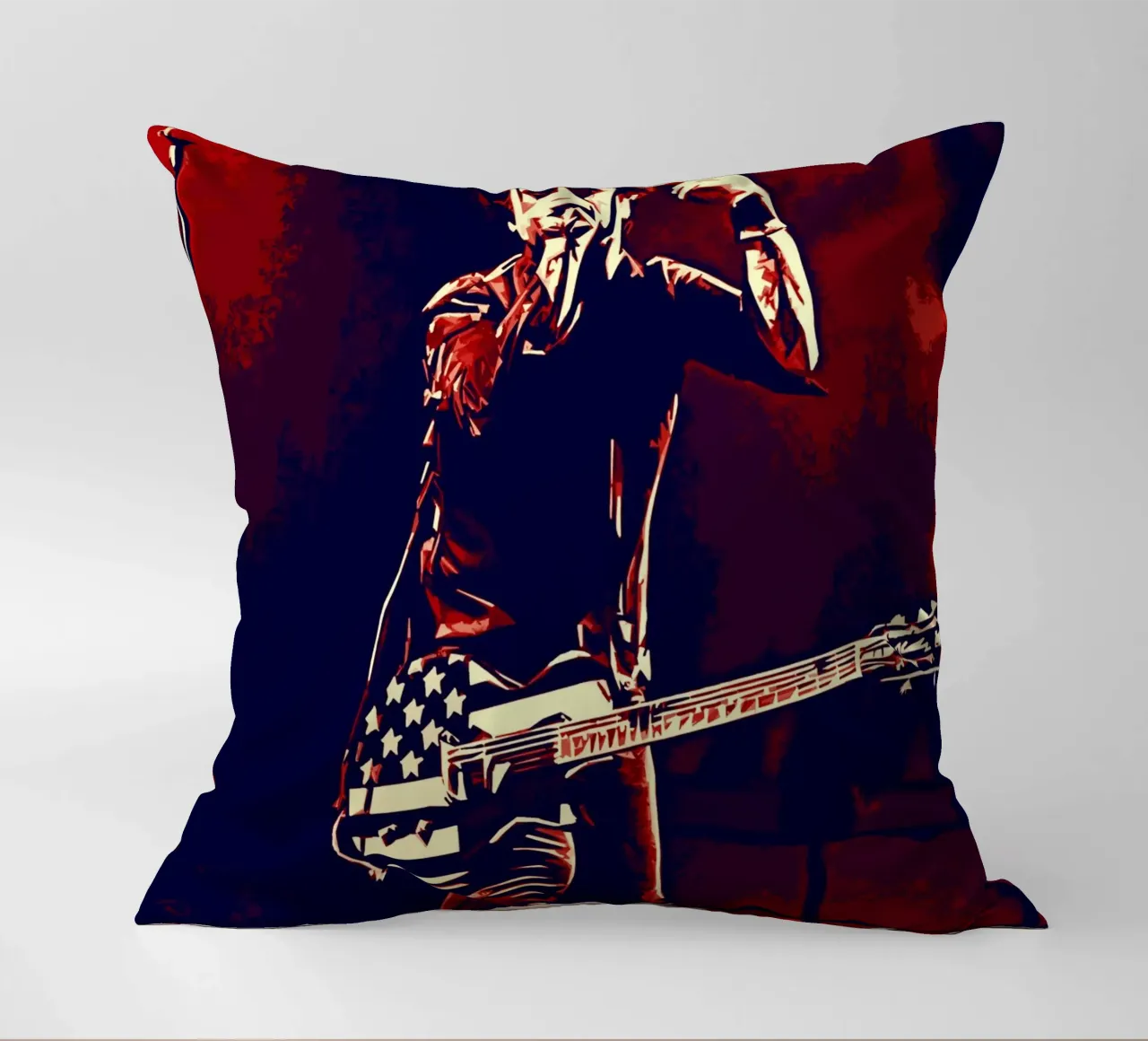 Billie Joe Armstrong green day music band Art decorative cushion by music soul
