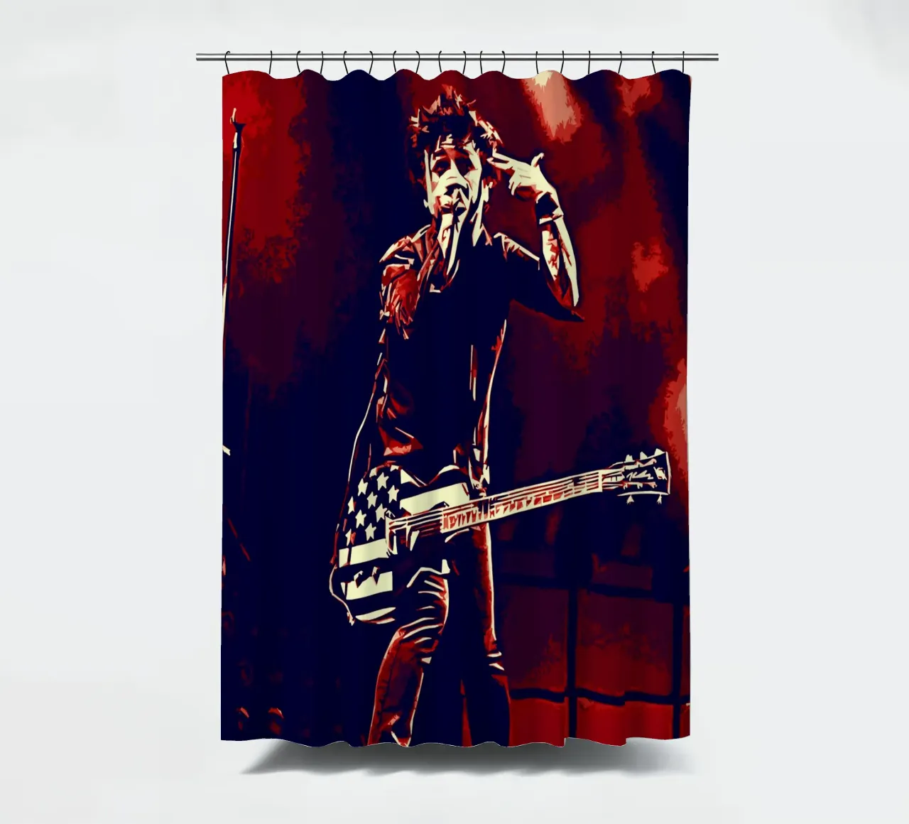 Billie Joe Armstrong green day music band Art shower curtain by music soul