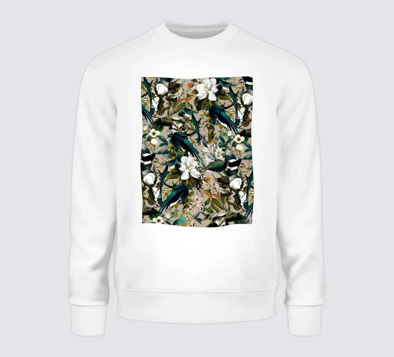 Birds and Floral Pattern felpa da burcukorkmazyurek