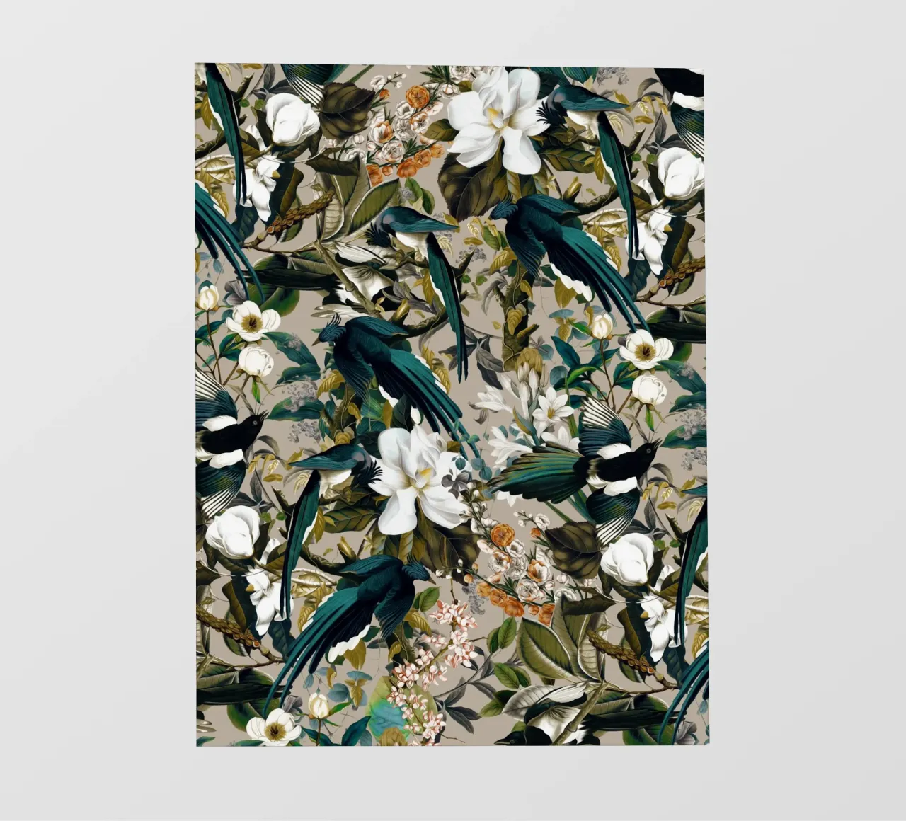 Birds and Floral Pattern telo in pvc da burcukorkmazyurek