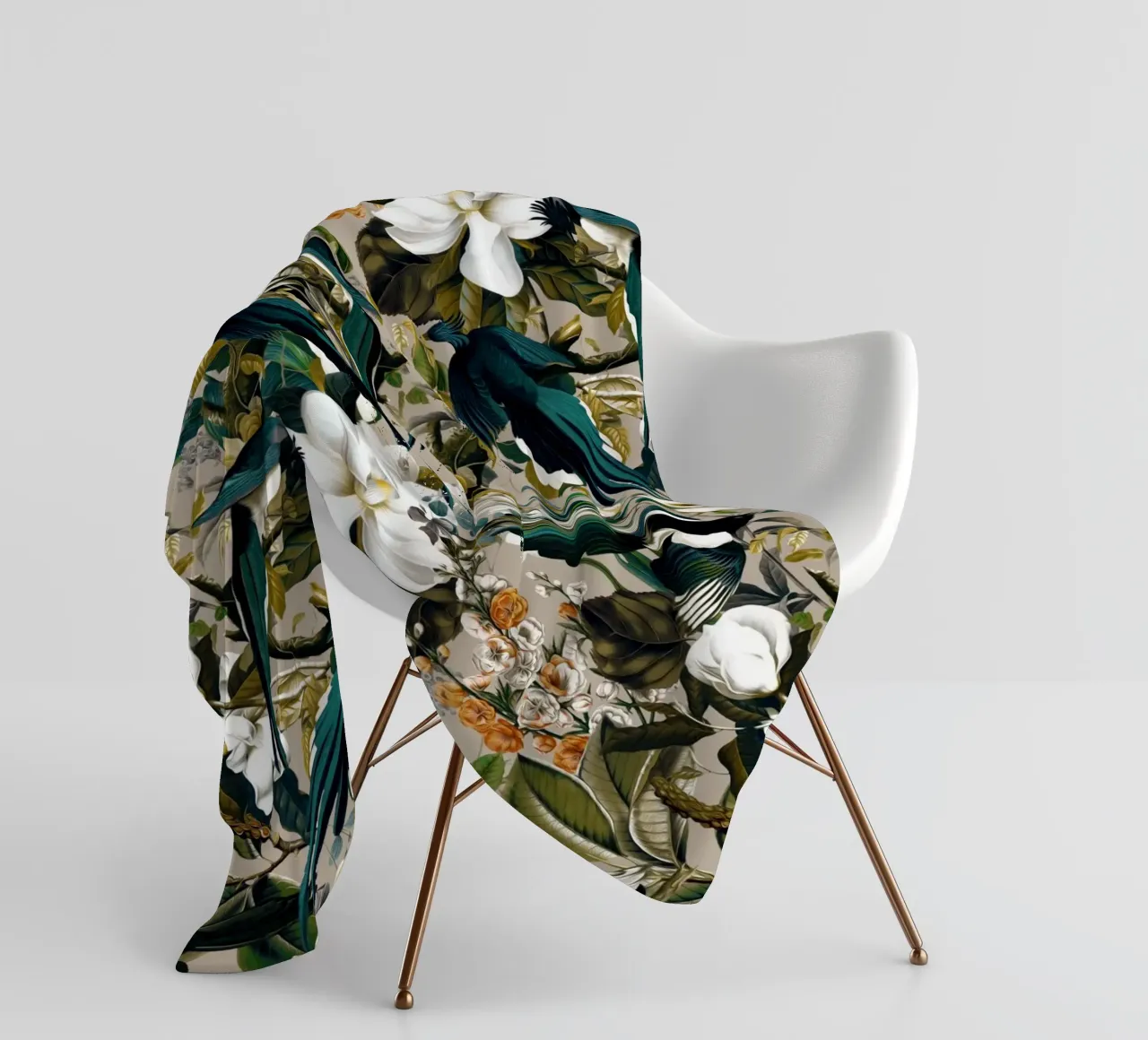 Birds and Floral Pattern coperta in pile da burcukorkmazyurek