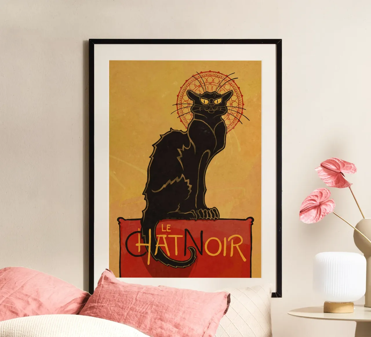 Le Chat Noir poster con telaio in alluminio da nabakumov