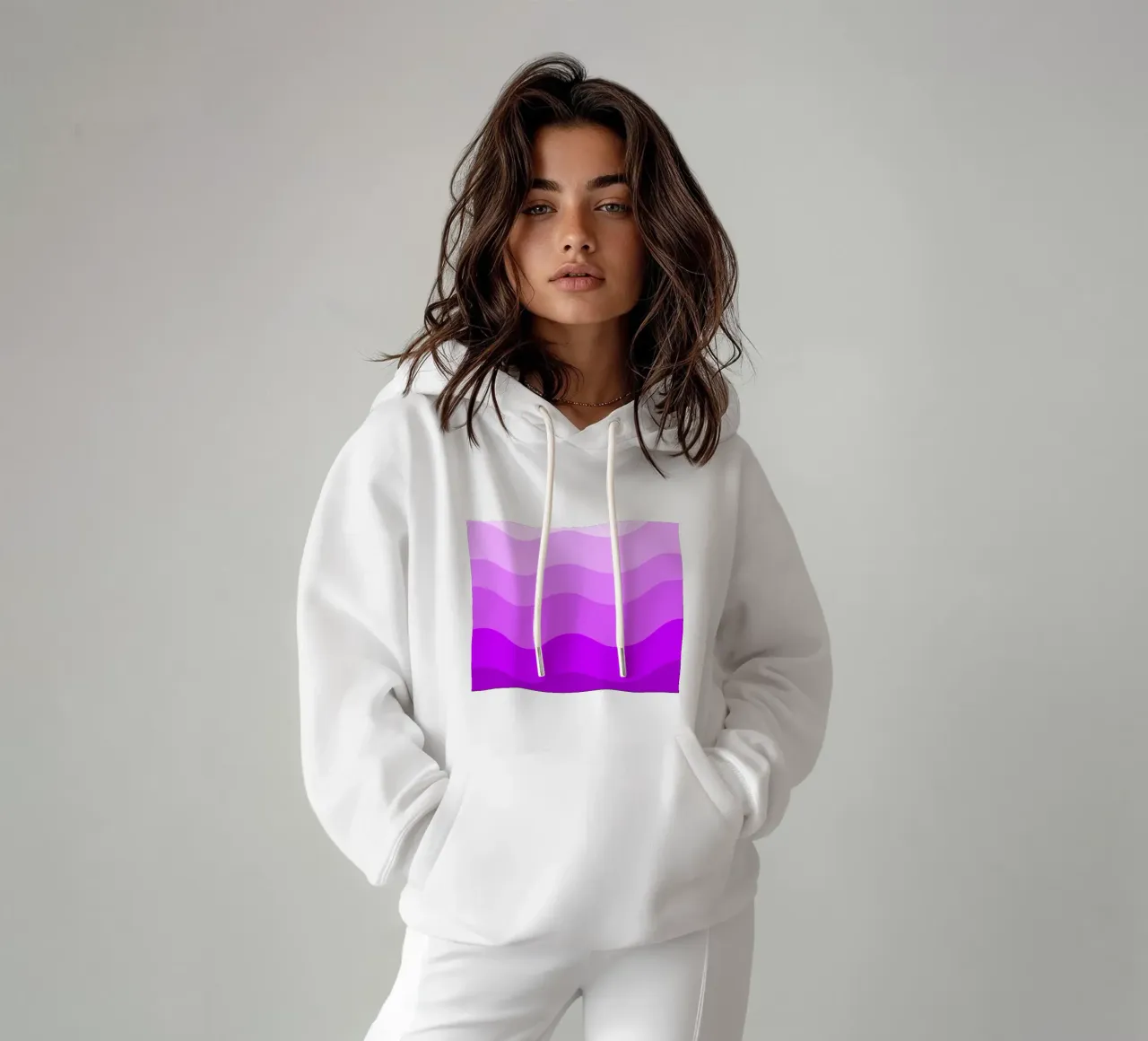 Purple gradient design felpa con cappuccio da baobabprintstore