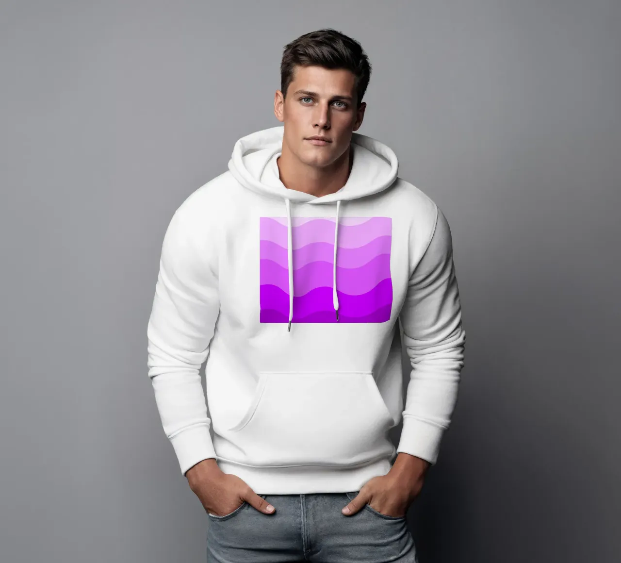 Purple gradient design felpa con cappuccio da baobabprintstore