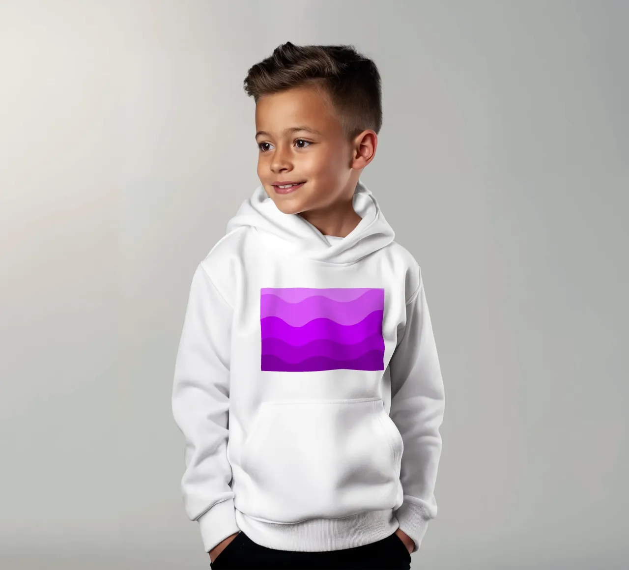 Purple gradient design felpa bambino con cappuccio da baobabprintstore