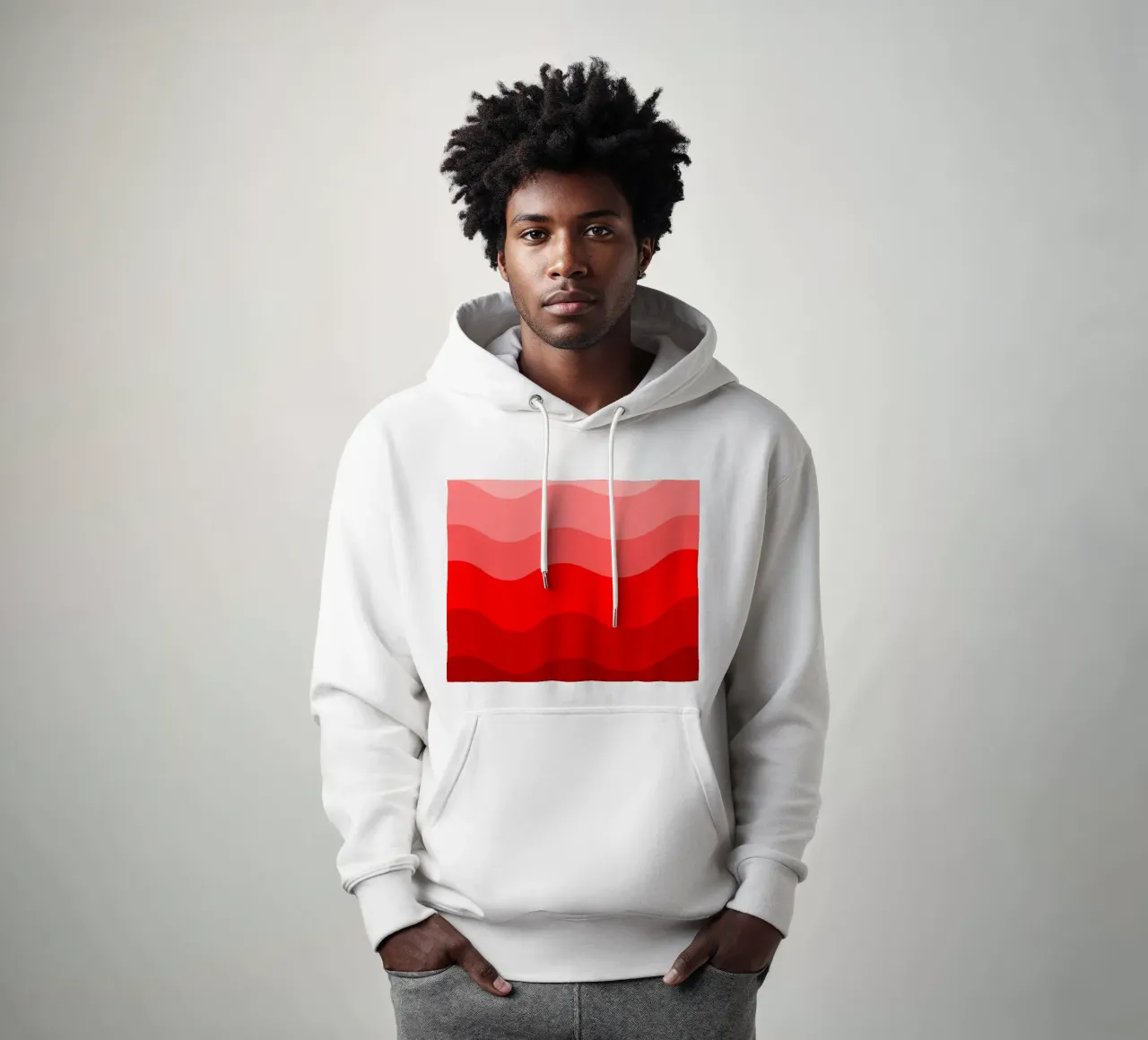 Red gradient design felpa con cappuccio da baobabprintstore