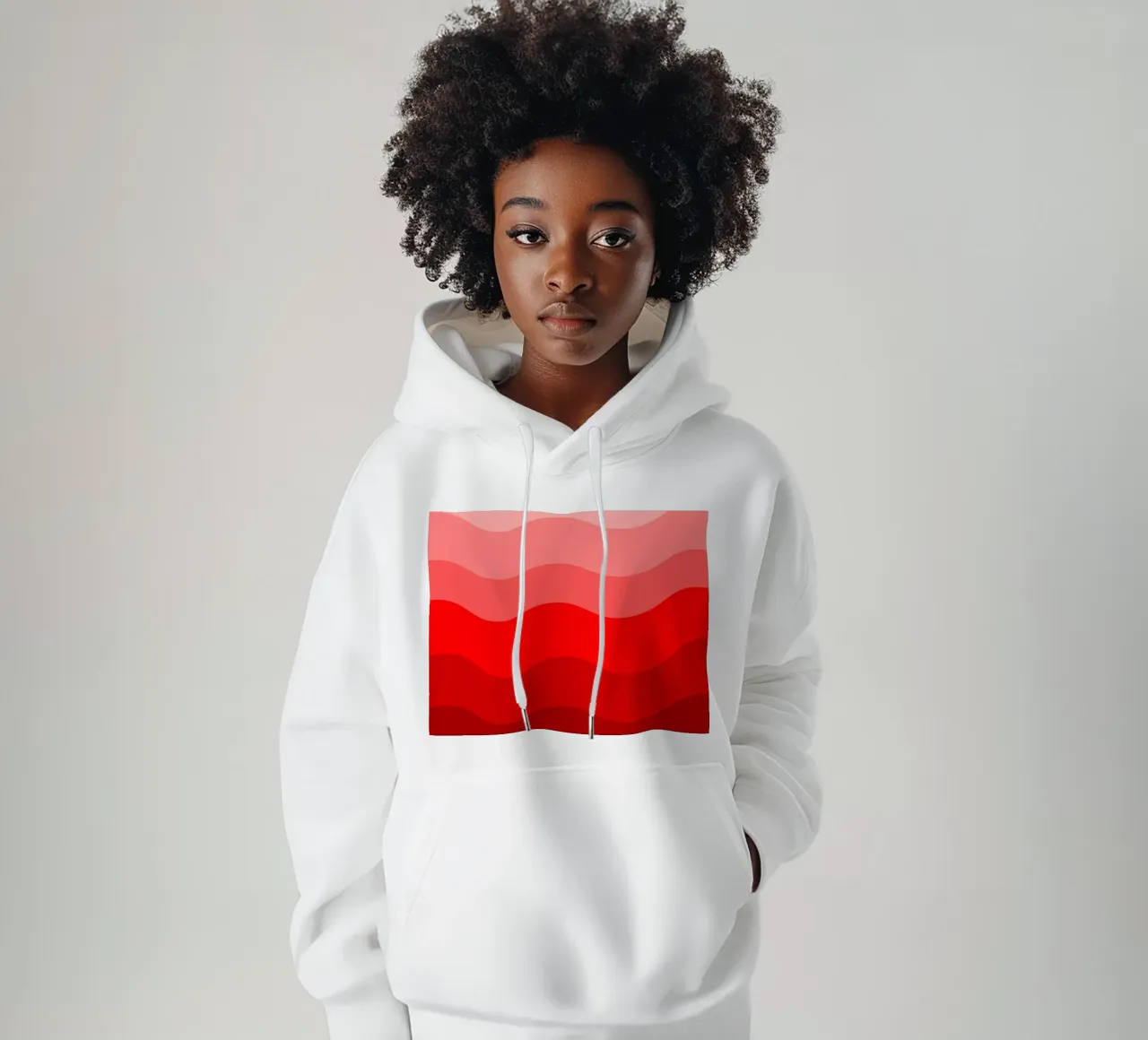 Red gradient design felpa con cappuccio da baobabprintstore