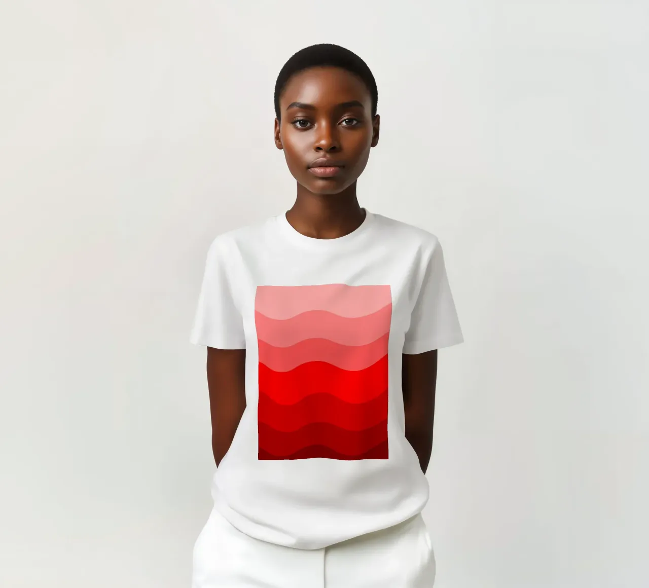 Red gradient design t-shirt da baobabprintstore