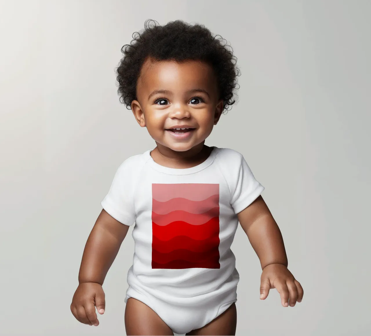 Red gradient design body neonato maniche corte da baobabprintstore